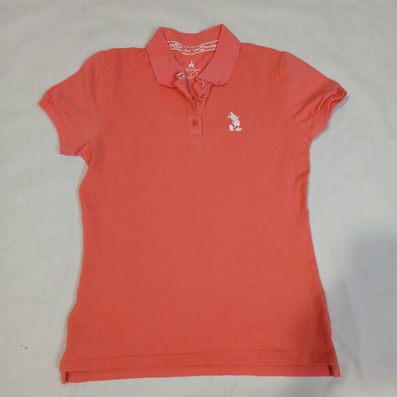 Disney Parks Mickey Mouse Coral Pink Polo Short‎ Sleeve Size S - Picture 1 of 8